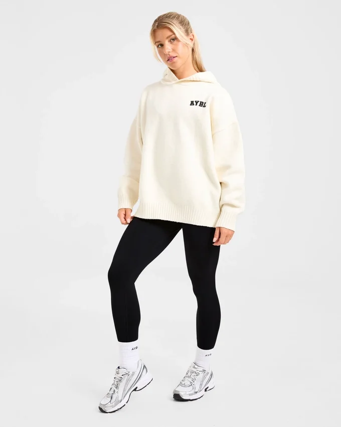Varsity Minimal Logo oversized gebreide hoodie