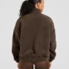 Varsity oversized fleecejack met rits