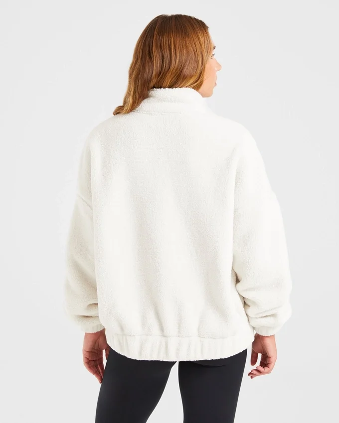 Varsity oversized fleecejack met rits