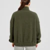 Varsity oversized fleecejack met rits