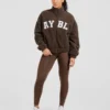 Varsity oversized fleecejack met rits