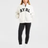 Varsity oversized fleecejack met rits