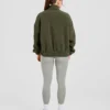 Varsity oversized fleecejack met rits