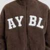 Varsity oversized fleecejack met rits