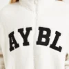 Varsity oversized fleecejack met rits