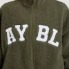 Varsity oversized fleecejack met rits