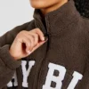 Varsity oversized fleecejack met rits