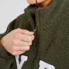 Varsity oversized fleecejack met rits