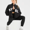Varsity oversized fleecejack met rits