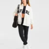 Varsity oversized fleecejack met rits