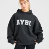 Varsity oversized gebreide hoodie
