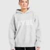 Varsity oversized gebreide hoodie