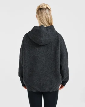 Varsity oversized gebreide hoodie