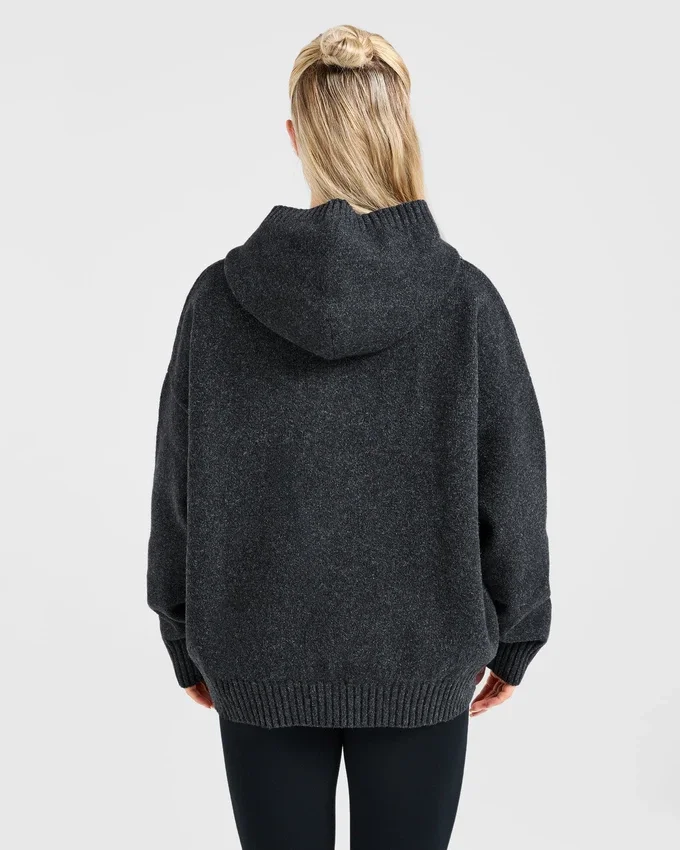Varsity oversized gebreide hoodie