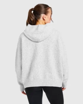Varsity oversized gebreide hoodie