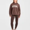Varsity oversized gebreide hoodie