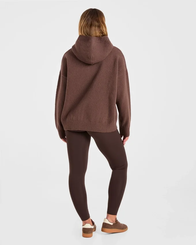 Varsity oversized gebreide hoodie