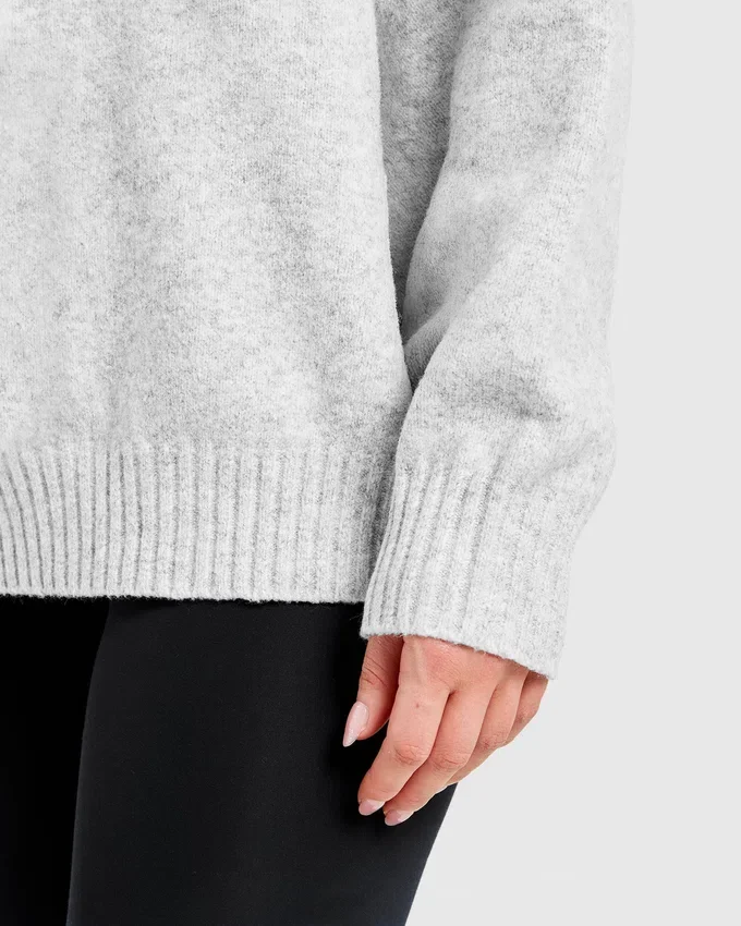 Varsity oversized gebreide hoodie