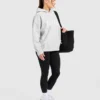 Varsity oversized gebreide hoodie