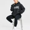 Varsity oversized gebreide hoodie