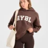 Varsity oversized gebreide hoodie