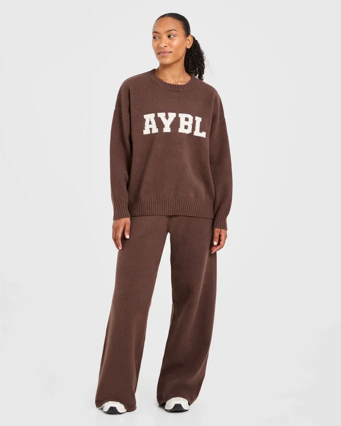 Varsity oversized gebreide Joggingbroeken