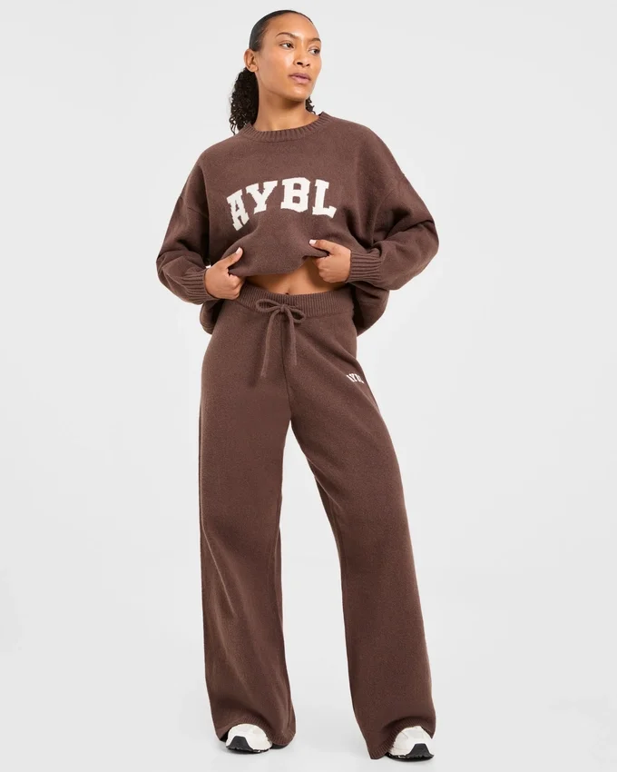 Varsity oversized gebreide Joggingbroeken