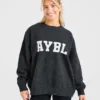 Varsity oversized gebreide trui