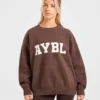 Varsity oversized gebreide trui