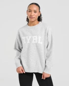 Varsity oversized gebreide trui