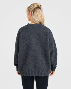 Varsity oversized gebreide trui