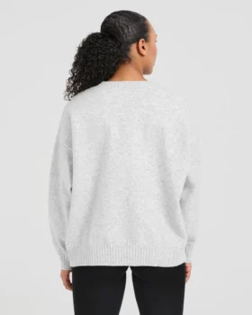 Varsity oversized gebreide trui