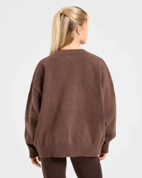 Varsity oversized gebreide trui