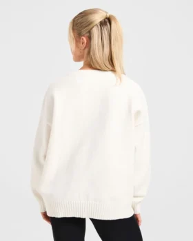 Varsity oversized gebreide trui
