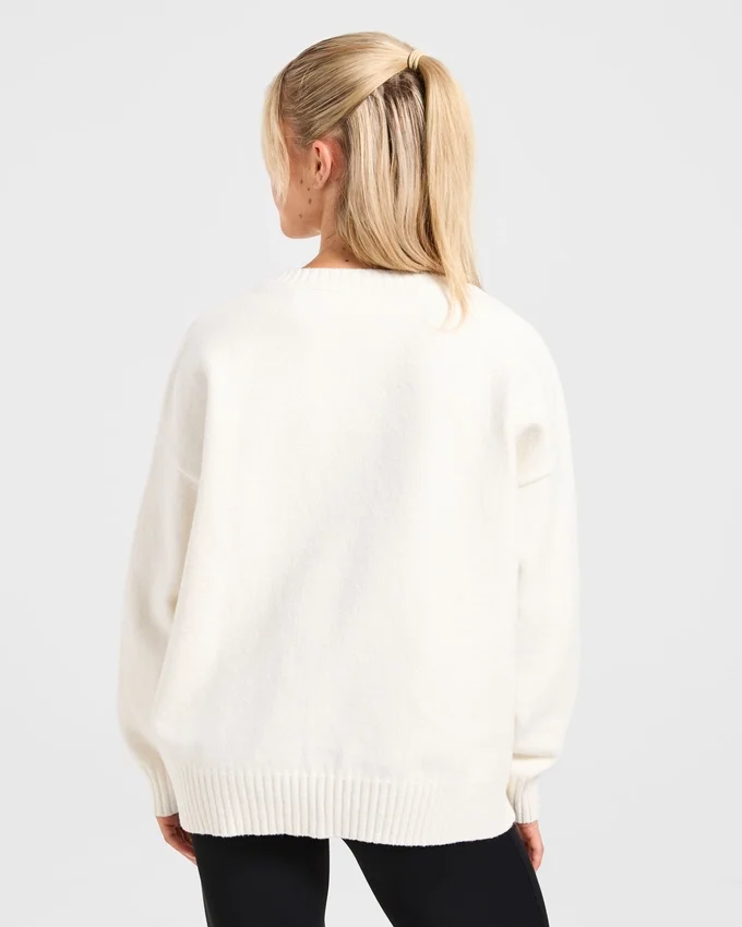 Varsity oversized gebreide trui
