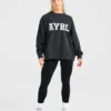Varsity oversized gebreide trui