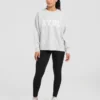 Varsity oversized gebreide trui