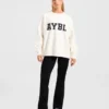 Varsity oversized gebreide trui