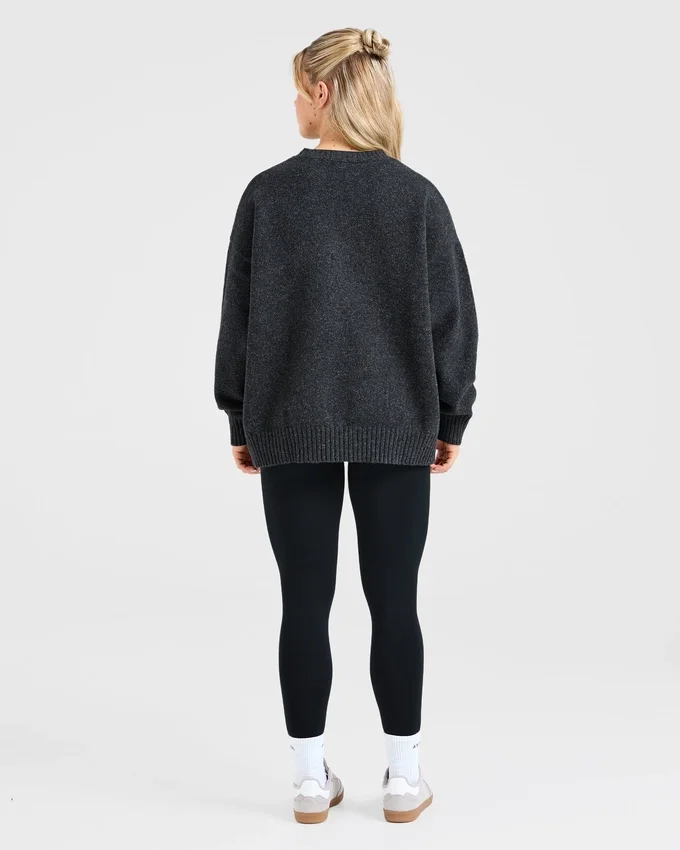 Varsity oversized gebreide trui