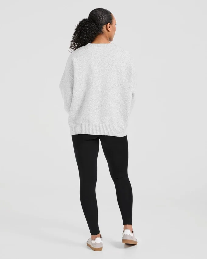 Varsity oversized gebreide trui