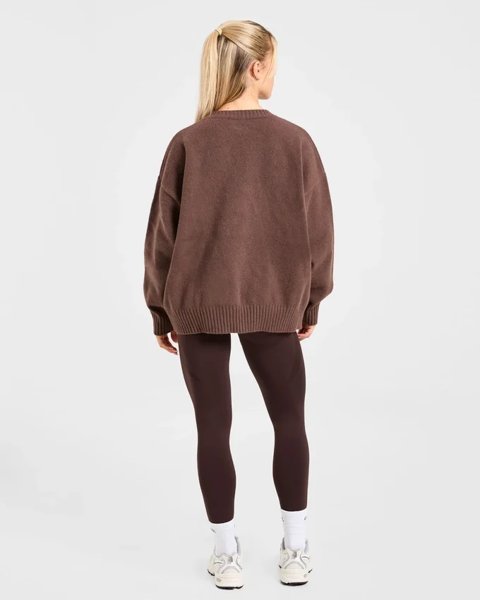 Varsity oversized gebreide trui