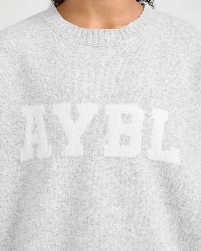 Varsity oversized gebreide trui
