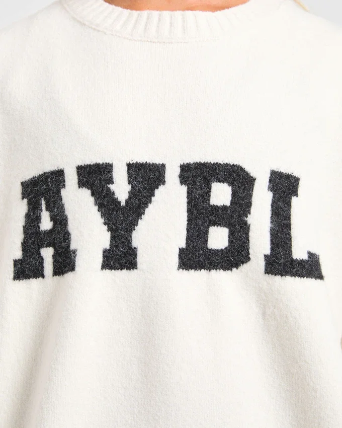 Varsity oversized gebreide trui