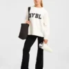 Varsity oversized gebreide trui