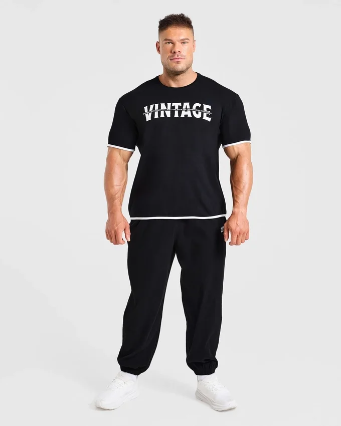 Wesley Vissers x Oversized geribde Joggingbroeken
