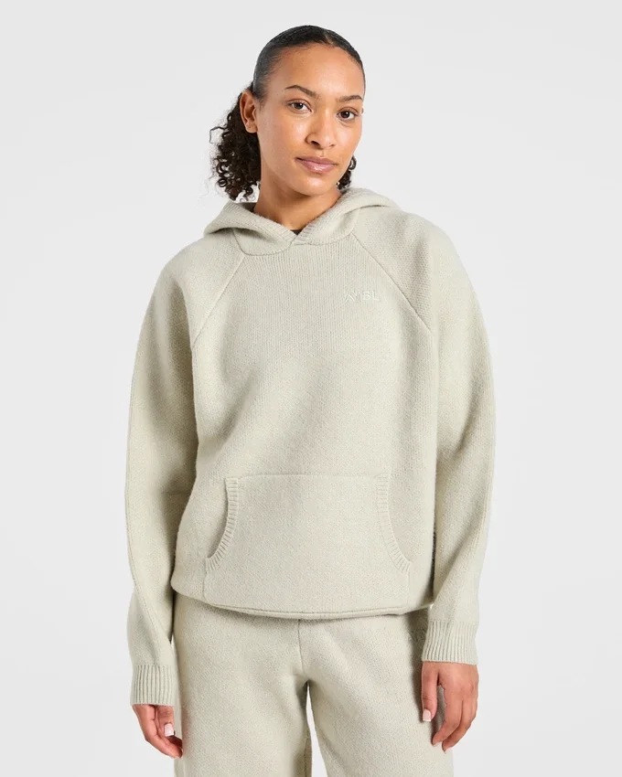 Zachte oversized gebreide hoodie