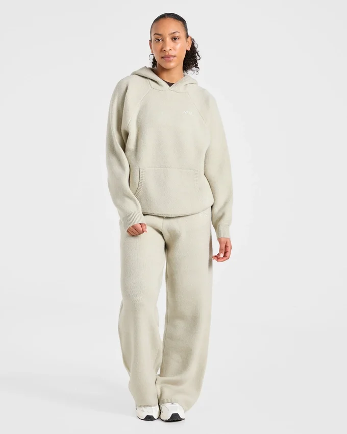 Zachte oversized gebreide hoodie
