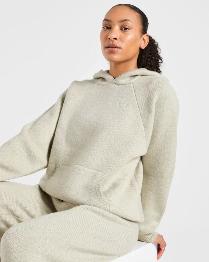Zachte oversized gebreide hoodie