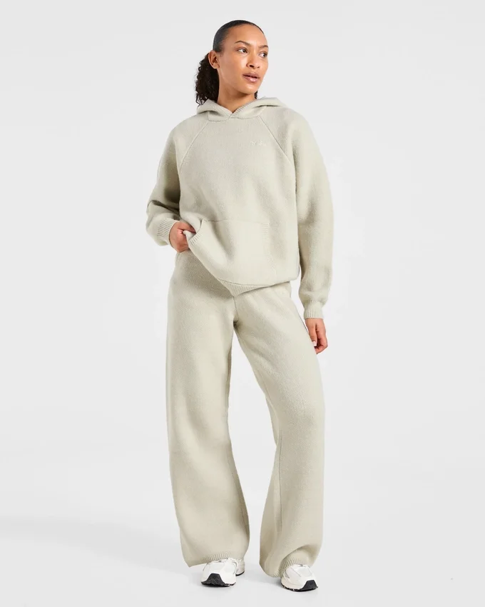 Zachte oversized gebreide hoodie