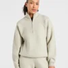 Zachte, oversized gebreide trui met 1/4 rits